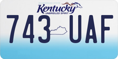 KY license plate 743UAF
