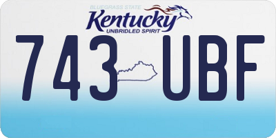 KY license plate 743UBF
