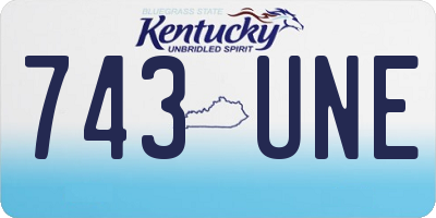 KY license plate 743UNE