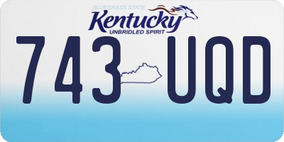 KY license plate 743UQD