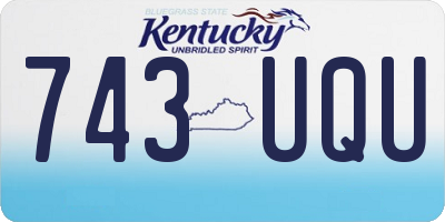 KY license plate 743UQU