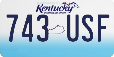 KY license plate 743USF