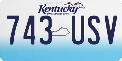 KY license plate 743USV