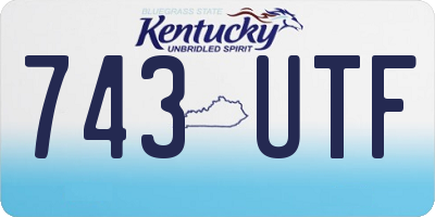 KY license plate 743UTF