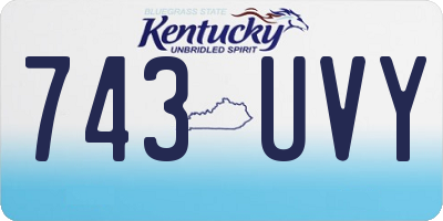 KY license plate 743UVY