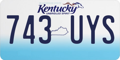 KY license plate 743UYS