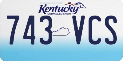 KY license plate 743VCS
