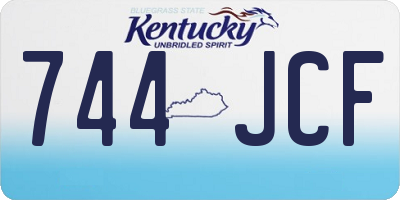 KY license plate 744JCF