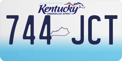 KY license plate 744JCT