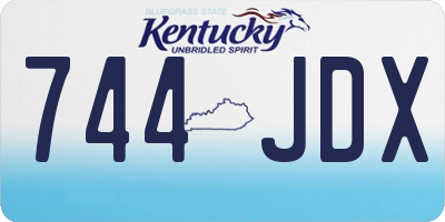 KY license plate 744JDX