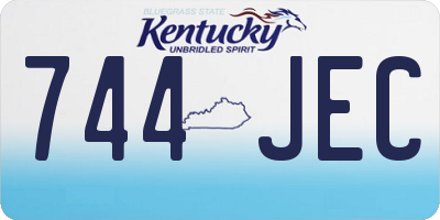 KY license plate 744JEC