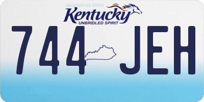 KY license plate 744JEH
