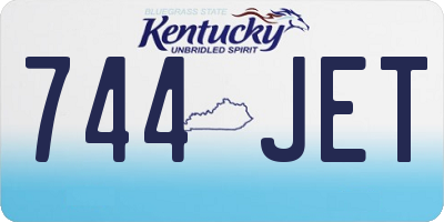 KY license plate 744JET