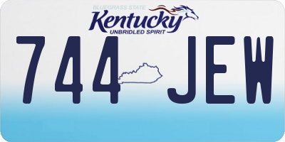 KY license plate 744JEW