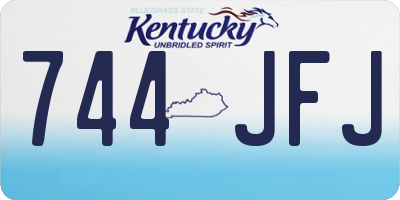 KY license plate 744JFJ