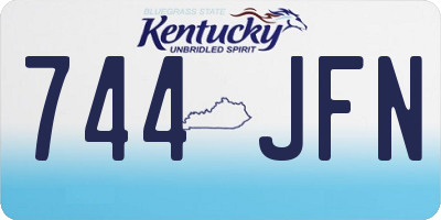 KY license plate 744JFN