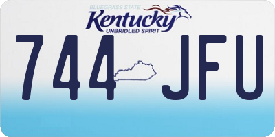 KY license plate 744JFU