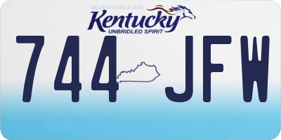 KY license plate 744JFW