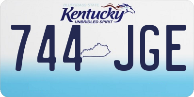 KY license plate 744JGE