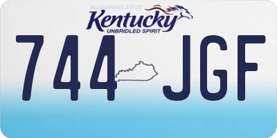 KY license plate 744JGF
