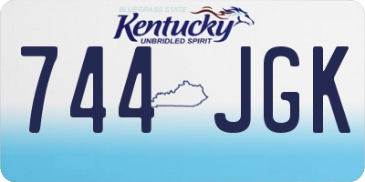 KY license plate 744JGK