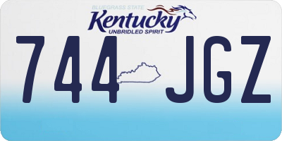 KY license plate 744JGZ