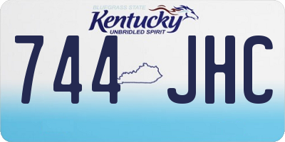 KY license plate 744JHC
