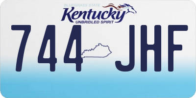 KY license plate 744JHF