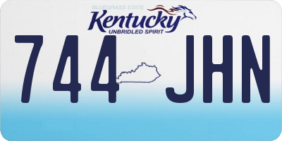 KY license plate 744JHN