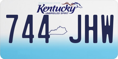 KY license plate 744JHW