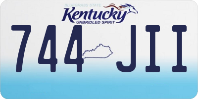 KY license plate 744JII