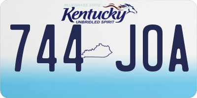 KY license plate 744JOA