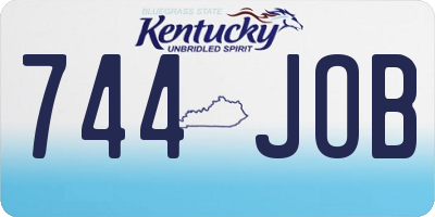 KY license plate 744JOB