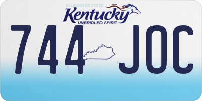 KY license plate 744JOC