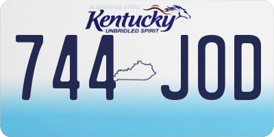 KY license plate 744JOD