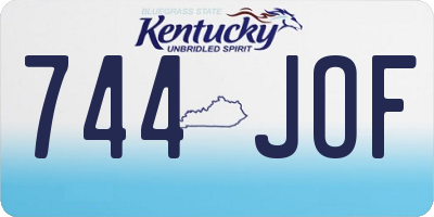 KY license plate 744JOF