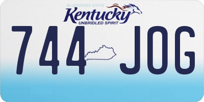 KY license plate 744JOG