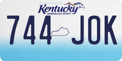 KY license plate 744JOK