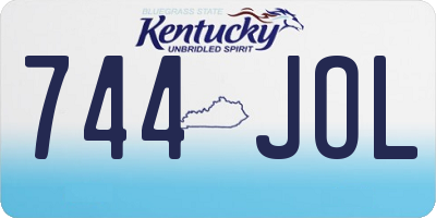 KY license plate 744JOL