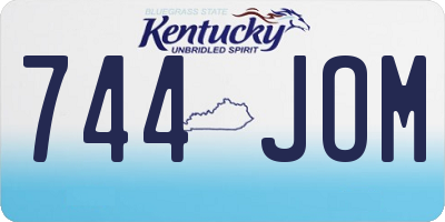 KY license plate 744JOM