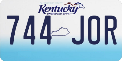 KY license plate 744JOR
