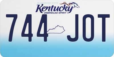 KY license plate 744JOT