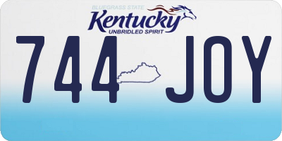 KY license plate 744JOY