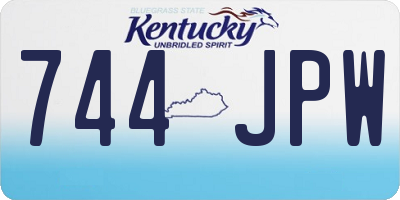 KY license plate 744JPW