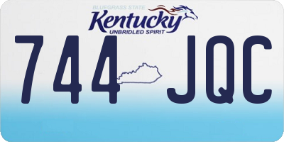 KY license plate 744JQC