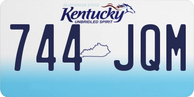 KY license plate 744JQM