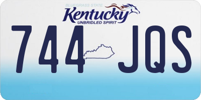 KY license plate 744JQS