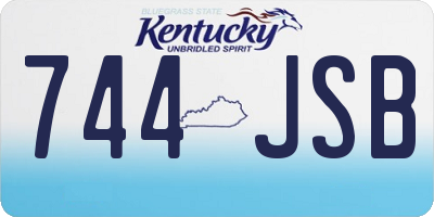 KY license plate 744JSB