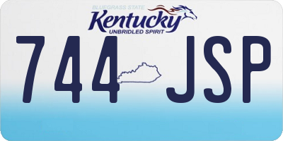 KY license plate 744JSP