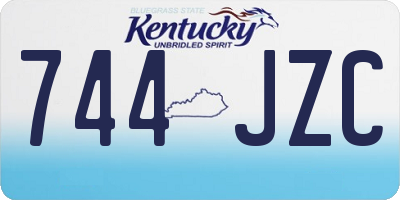 KY license plate 744JZC